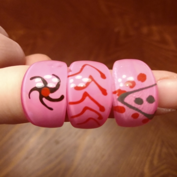 Pink Acrylic Rings - Picture 2 of 2